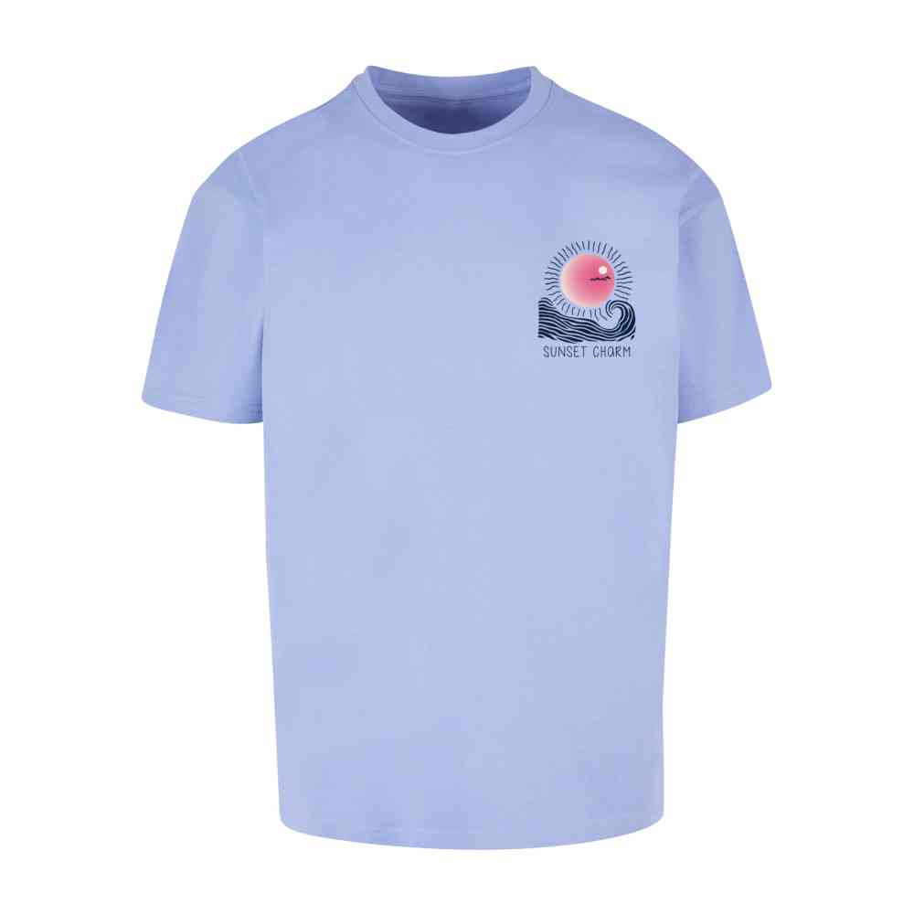 Merchcode - Sunset Charm Oversized Tshirt Homme - Bleu